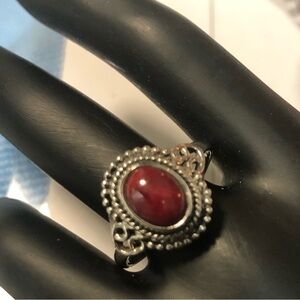 925 Sterling Silver Solitaire Natural 2.15ct. Oval Ruby Ring